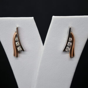 Two Tone Diamond Earrings II
