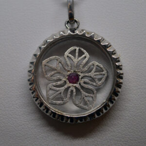 Ruby Flower Pendant